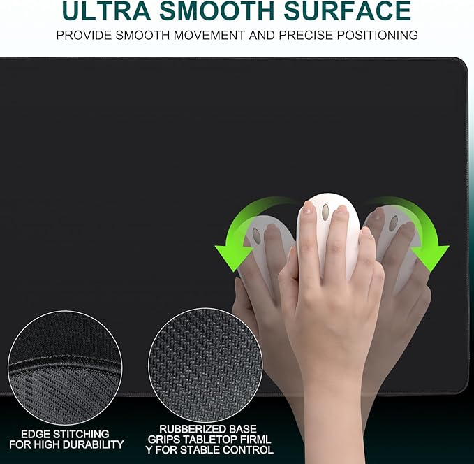 3 in 1 Set Ergonomic Mouse Pad with Wrist Rest Keyboard Wrist Rest Non-Slip Desk Pad Memory Foam Breathable Support for Prolonged Typing and Mouse Use Relief from Wrist Fatigue Jamboa