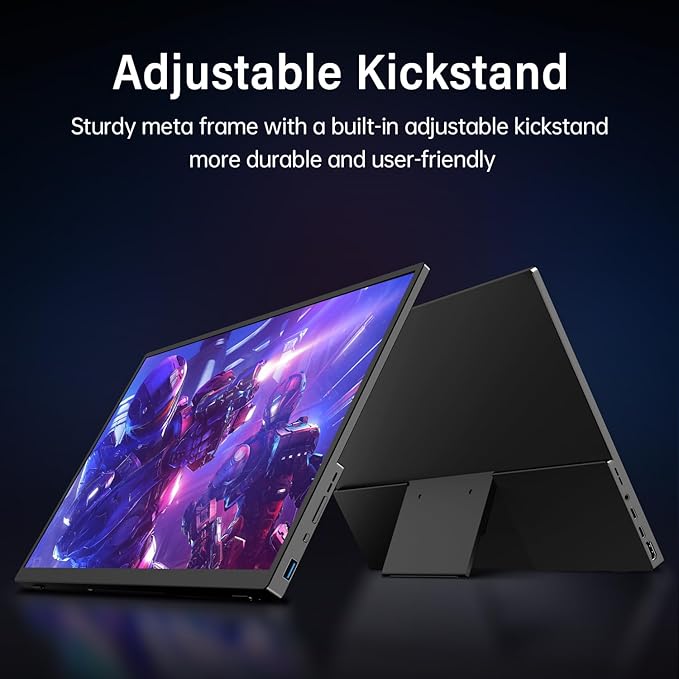 Portable Monitor 18.5 inch 100Hz FHD USB-C HDMI Travel Monitor w/Built-in Kickstand VESA &amp Speakers Eye Care HDR Portable Gaming Monitors