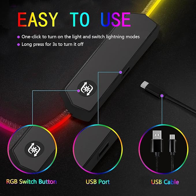 RGB Gaming Mouse Pad Large Mousepad with Led Light Gaming Accessories Keyboard Pad for Desk Non-Slip Rubber Base Big Mouse Mat for Gamer 31.5 X 11.8 Inch Moon Starry Sky