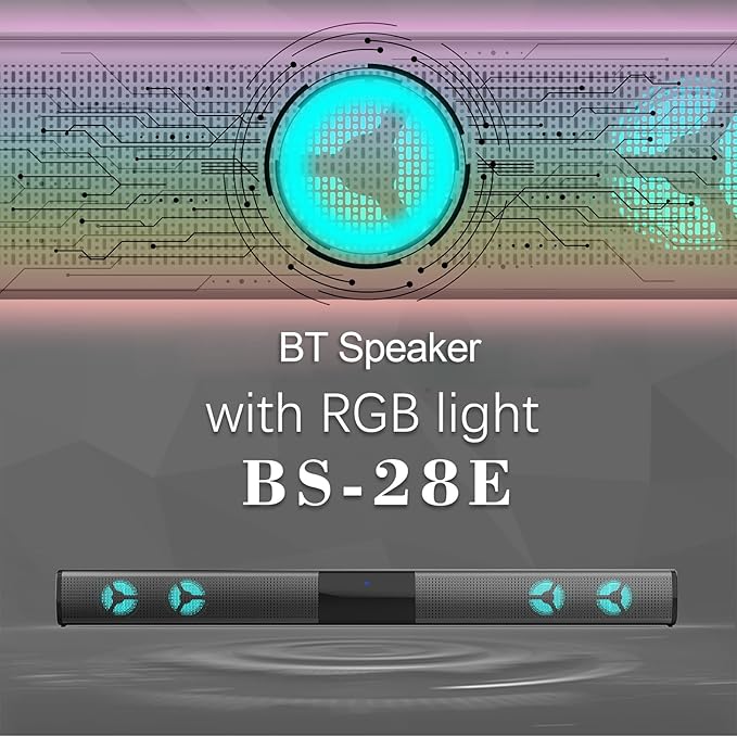 Aoresac Echo Wall BT Speaker RGB Ambient Light Quad Speaker Design for Home Theater 2000mAh Battery Computer Speakers Wind Guide Design