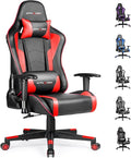 GTPLAYER Gaming Chair with Speakers Bluetooth Music Video Game Chair Audio Ergonomic Design Heavy Duty Office Computer Desk Chair (Red)