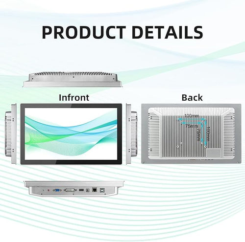 15.6 inch Aluminum Flat Embedded Industrial Touch Screen MonitorHDMI/VGA/DVI Interface Capacitive Touch Screen Monitor Supports 10 Points Touch1920 x1080 @ 60Hz