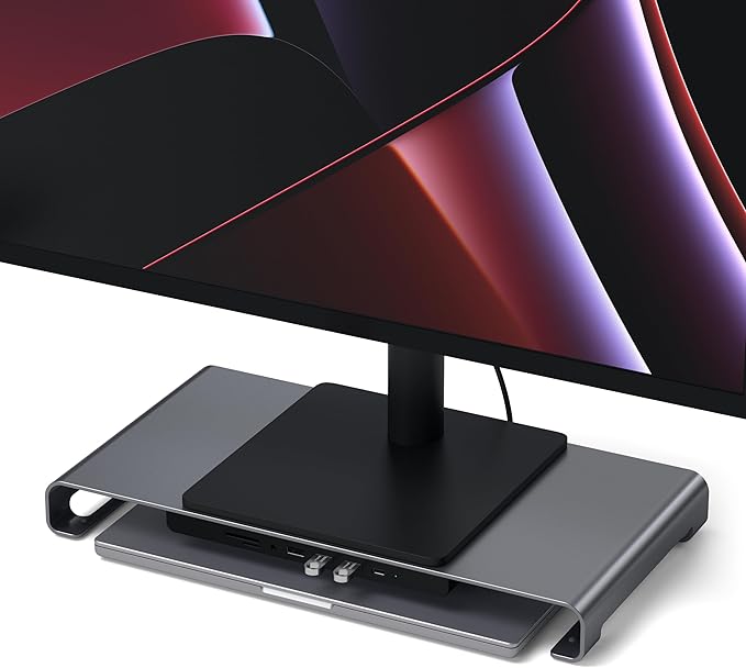 Satechi USB C Hub Monitor Stand for Desk with USB-C Data Port 3 USB 3.0 Ports Micro/SD Card Readers Audio Jack Computer Monitor Stand for Desktop Computers Monitors and Laptops