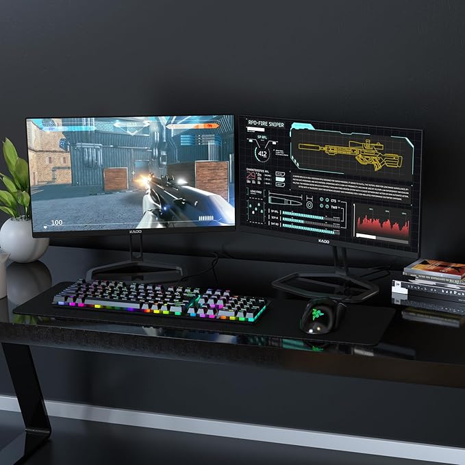 Kado 25 Class Dual Gaming Monitor Setup - 2-Pack 24.5 165Hz 1ms 1920x1080 Flat Screen Computer Monitor Parallel Gaming AMD FreeSync Premium Panoramic VESA Mount HDMI DisplayPort Built-in Speakers