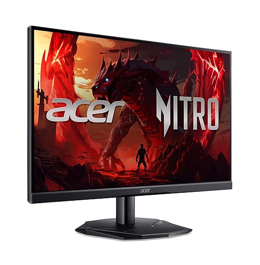 acer Nitro 24.5 Inch Full HD 1920 x 1080 Gaming Monitor | AMD FreeSync | 180Hz Refresh | 1ms (VRB) | 99% sRGB | HDR 10 Support | One Display Port 1.2 &amp Two HDMI 2.0 | KG251Q P3biip