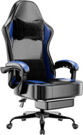 Gaming Chair with Pocket Spring Cushion and Footrest Ergonomic Computer Chair for Adults Breathable PU Leather Game Chair
