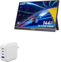BoxWave Charger Compatible with ARZOPA Z1FC Portable Gaming Monitor (16.1 in) - PD miniCube (100W) 100W 3 PD Port Wall Charger International - Winter White
