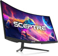 Sceptre 34-Inch Curved Ultrawide WQHD Monitor 3440 x 1440 R1500 Up to 180Hz/165Hz DisplayPort x2 100% sRGB 1ms Built-in Speakers Black (C345B-QUT168 Series)