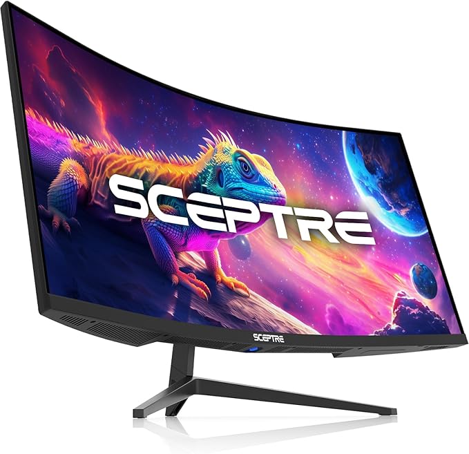 Sceptre 34-Inch Curved Ultrawide WQHD Monitor 3440 x 1440 R1500 Up to 180Hz/165Hz DisplayPort x2 100% sRGB 1ms Built-in Speakers Black (C345B-QUT168 Series)