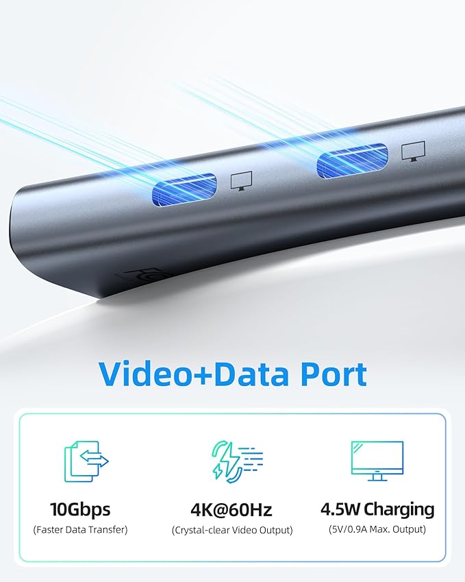 Selore USB-C Splitter with Dual 4K@60Hz Video OutputUSB-C to USB-C Hub Dual Video Monitor with DP Alt Mode10Gbps Data Transfer100W PDDocking Station Dual Monitor for Laptop iPad Dell HP and More
