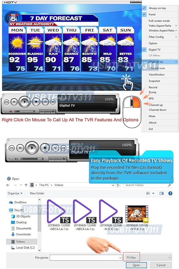 USB Digital TV Tuner DVR Adapter for Over-The-Air + Clear QAM Channels