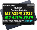 15.3inch Compatible with MacBook Air Retina A2941 2023 M2 EMC 8301 A3114 2024 M3 EMC 8612 EMC 9301 2880 x 1864 LCD Screen Display Replacement Complete Assembly (Midnight)