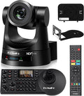 FoMaKo NDI PTZ Camera Bundle AI Auto-Tracking Gen 3 (NDI 6 &amp NDI HX3 Certified) 20X Optical Zoom PoE HDMI PTZ Camera for Church Worship NDI PTZ Controller (NDI PTZ Bundle KN20A +KC608) BN201