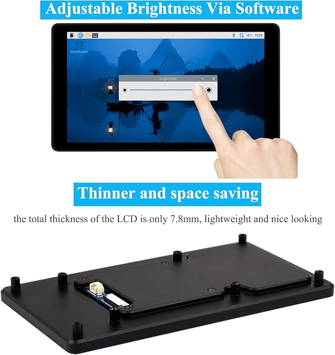 5inch DSI Capacitive Touch Screen Compatible with Raspberry Pi 5/4B/3B+/3A+/CM5/CM4 3+/ ESP32-P4 720 x 1280 IPS Display Optical Bonding Toughened Glass Panel 5-Point Touch Aluminum Alloy Case