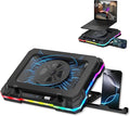 Tilted Nation Gaming Laptop Cooling Pad with USB Hub - Boost Performance Stay Comfortable - RGB Laptop Cooler Stand with Adjustable Height &amp Fan Speed RGB USB (C + A) Hub for 15.6 - 19 Lapto