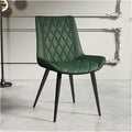 Adjustable Office Computer Chair with Armrest Leather Dining Chairs Living Room Household Stool Foot Backrest Dining Chair(Green-Black)