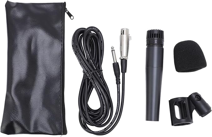 Wired Dynamic Microphone Cardioid Moving Coil Handheld Mic Set No Latency Recording with Shock Absorber Damping Professional XLR Microphone for Active Speakers Mixers Amplifiers