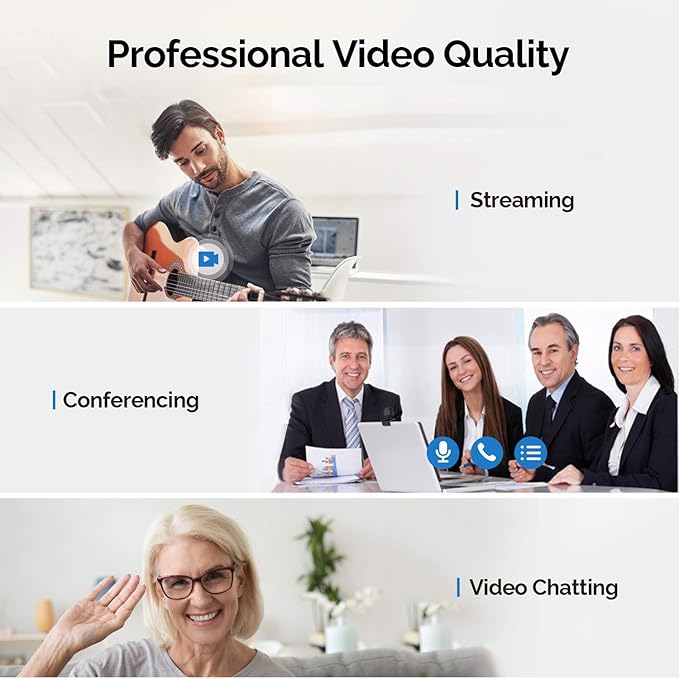 Streaming Webcam 1080P 960A HD Web Camera USB Web Cam for Gaming Conferencing Video Chatting Mac Windows Desktop Computer Laptop Wide Angle Webcam with Ring Light &amp Microphone &amp Tripod