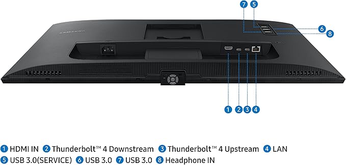 Samsung ViewFinity S8 27-Inch Series 4K UHD High Resolution Monitor IPS Panel 60Hz Thunderbolt 4 HDR 10+ Built-in Speakers Height Adjustable Stand (LS27B800TGNXGO) 2022