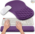 Hokafenle 2 in 1 Ergonomic Mouse Pad Wrist Support &amp Wrist Rest for Computer Keyboard Set with Relieve Carpal Tunnel Pain Massage Bulge and Full Memory Gel Design (2In1 Set Dark Purple)