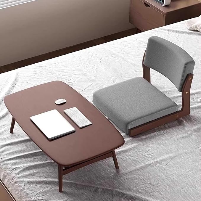 ELEFOCUS Tatami Chair Accent Furniture Timber Meditation Floor Chair Portable Japanese Legless Floor Seat Chair Lazy Sofa(Color2)