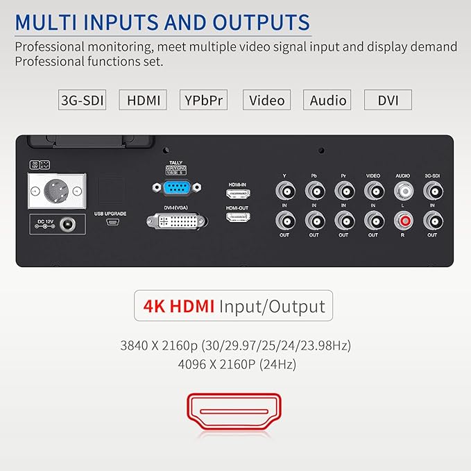 SEETEC P173-9HSD-RM 17.3 7RU Rack Mount Broadcast LCD Director Monitor with 3G-SDI HDMI YPbPr Input and Output Full HD 1920×1080