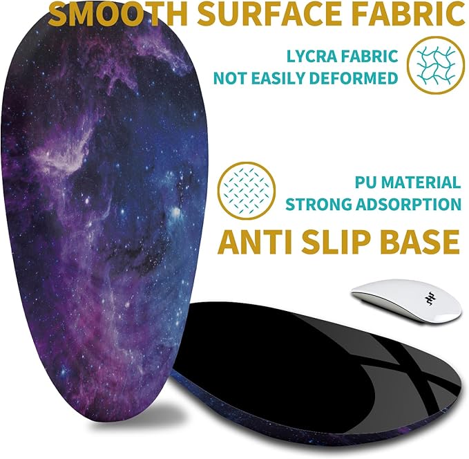 Hokafenle Ergonomic Mouse Pad Wrist Support with Stepped-Wedge Design Wrist Rest Pain Relief Mousepad Filled with Memory Foam Carpal Tunnel Mousepad for Wireless Mouse(12x8 inch Galaxy)
