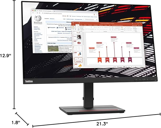 Lenovo ThinkVision S24e-20 23.8 Full HD WLED LCD Monitor - 16:9 - Raven Black