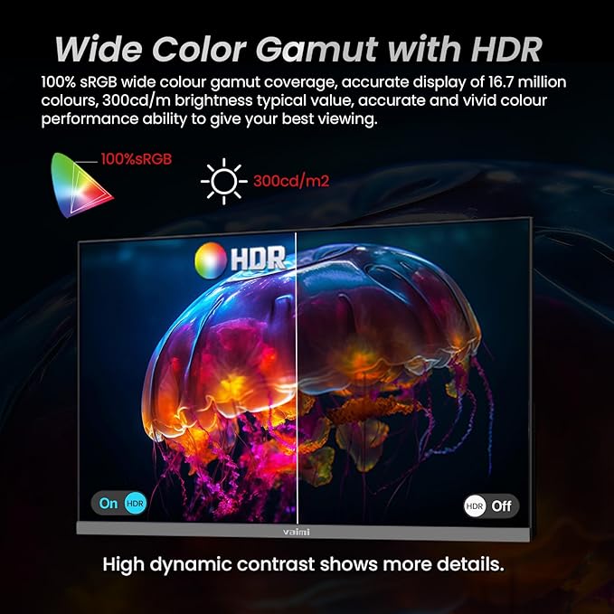24.5 Inch 180Hz 1ms Gaming Monitor FHD 1080P FreeSync 1 x HDMI 2.1 1 x Display Port 1.4 1 x USB IPS Tilt Adjustable PC Xbox PS5 Compatible VESA 75Ultra-Thin (HDMI Cable Included)