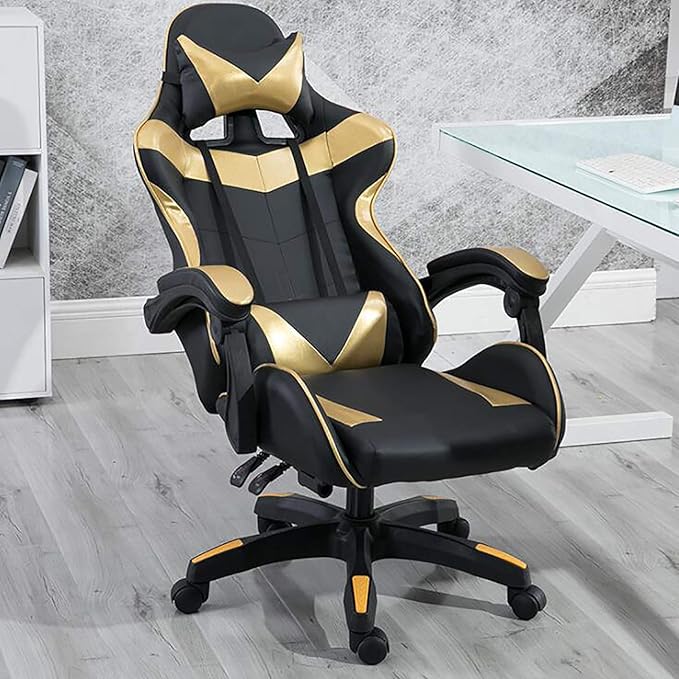 Office Chair Gaming Chair Computer Chair Andrgonomic Swivel Computer Chair with Headrest FootrestHigh Back Gaming Chair Racing Game ChairHeight Adjustable Gamer Chair PU Leather Office Cha