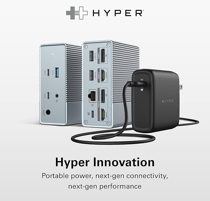 HyperDrive USB-C &amp Thunderbolt 4 GEN2 12-in-1 Docking Station 100W PD for MacBook Pro/Air iPad PC 4K USB C Triple Display 10Gbps Gigabit Ethernet
