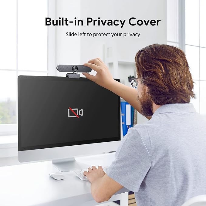 DEPSTECH Webcam 4K Zoomable Webcam with Microphone and Remote Equipped with Sony Sensor 3X Digital Zoom Noise-Canceling Mics Auto-Focus Computer Camera for PC/Mac/Laptop/Zoom/Teams/OBS/Google