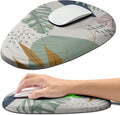 Hokafenle Ergonomic Mouse Pad Wrist Support with Stepped-Wedge Design Wrist Rest Pain Relief Mousepad Filled with Memory Foam Carpal Tunnel Mousepad for Wireless Mouse(12x8 inch Abstract Leaves)