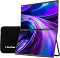 SideTrak Solo Book 15.6 Foldable Dual Screen Portable Monitor - FHD Portable Stacked Monitor External Display for Laptop Extender with Stacked Dual Monitors for Mac PC and Chromebook