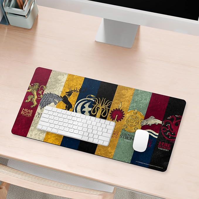 Head Case Designs Officially Licensed HBO Game of Thrones All Houses Graphic Art 23.62 x 11.81 x 0.12 inches (600 x 300 mm) - L Gaming Office Desk PC Keyboard Mouse Mat Pad