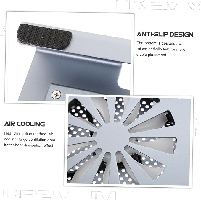 DOITOOL Radiator Bracket Cooling Laptop Fan Cooler Portable Gaming Pad Stand Notebook Grey Aluminum Alloy