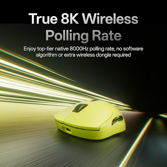Rapoo VT2 Wireless Gaming Mouse True 8K Wireless Polling Rate 53g Lightweight Up to 750 Hr Battery Nordic nRF54L15 MCU 100-Million Mechanical Switch 10 Programmable Buttons Macro Enabled