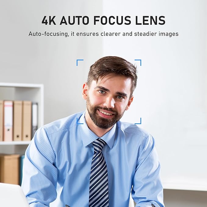 saylas 4K Webcam with Microphone and Speaker Wide Angle 112° Remote Control Autofocus Digital Zoom Privacy Cover Plug &amp Play Web Streaming Camera for Computer USB Webcam for Pc