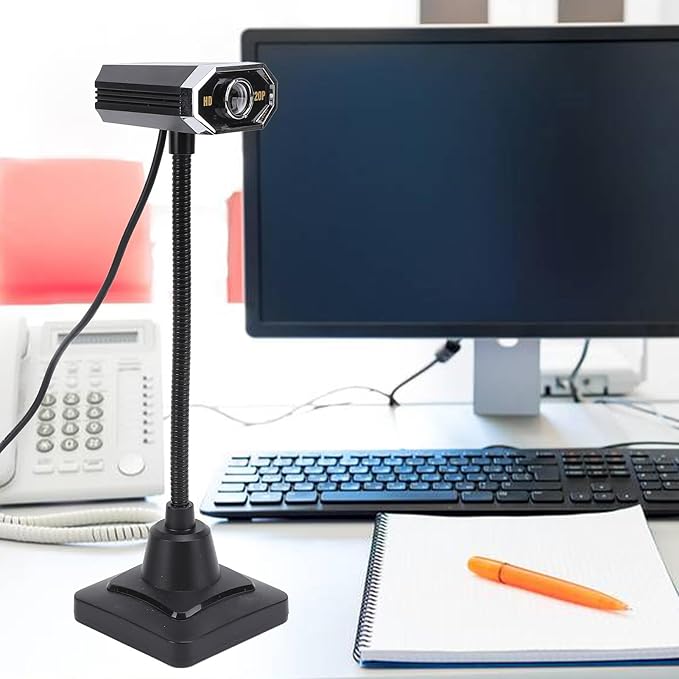 EBTOOLS USB Webcam 720P Plug and Play Computer Camera with Microphone Wide Compatibility Clear Image Transfer Flexible Design