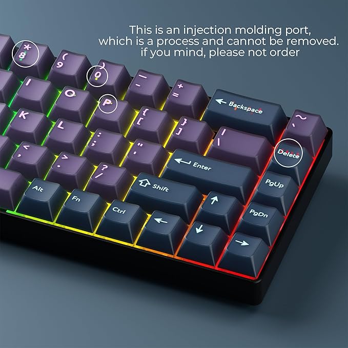 XVX Double Shot PBT Keycaps Set 216 Keys Cherry Profile Custom Keyboard Keycaps Jade Translucent Key caps Compatible with 61/64/68/84/87/100/104/108 ANSI and ISO Layout Mechanical Keyboard