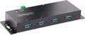 StarTech.com 4-Port Industrial USB 3.0 5Gbps Hub Rugged USB Hub with ESD Protection DIN/Wall/Desk Mountable USB-A Hub USB Expander w/Locking Ports Heavy Duty - TAA
