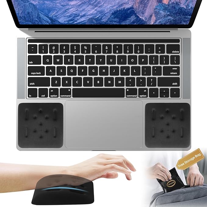 Upgraded Wrist Rest for Laptop Ergonomic Memory Foam Laptop Wrist Pads for Computer Keyboard Wrist Support Cushion for Typing (Black)