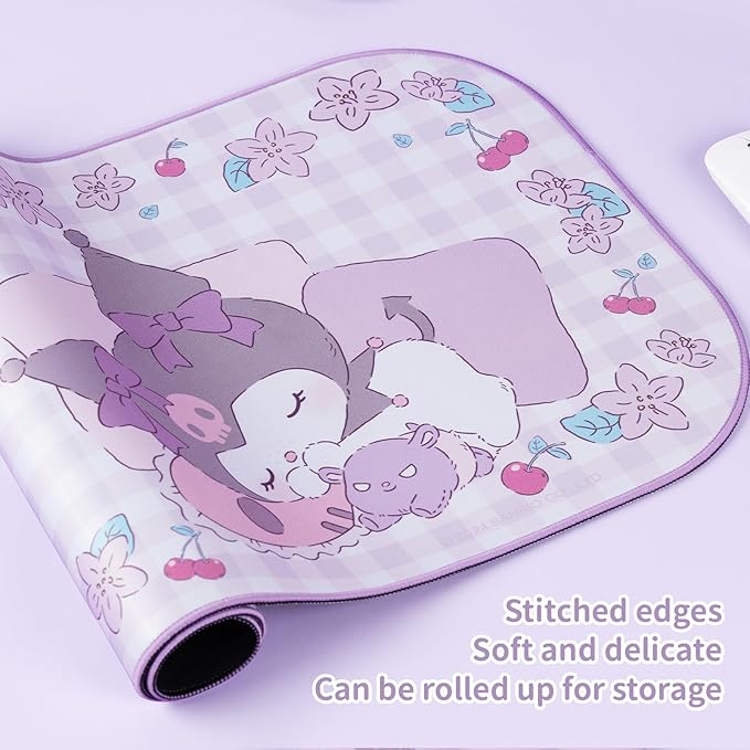 Kawaii Anime Mouse PadNon-Slip Waterproof Desk Mat for KeyboardDurable Large Extended Gaming Mouse Pad with Bowknot Edge for Office Gaming - KLM Flower Dream