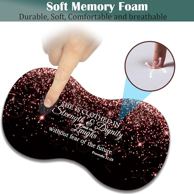 Large Game Mouse Pad + Wrist Support Pad + Coffee Coaster Desk Pad with Sewn Edges Anti-Slip Set pad Suitable for Office Work and Home - Gleaming Stars Proverbs 31-25