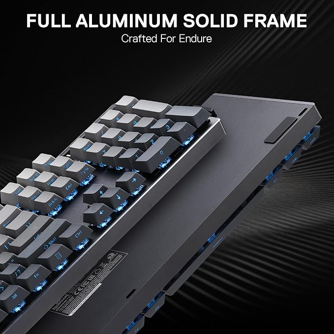 Redragon K556 PRO 104 Keys Wireless RGB Gaming Keyboard Tri-Mode Aluminum Mechanical Keyboard w/Noise Dampening Layers Hot-Swap South-Facing RGB Socket Gradient PBT Keycaps &amp Custom Linear Swit