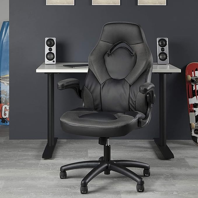 WANYE Gaming Chair Computer Chair Racing Style Cheap Office Chair Comfortable Desk Chair for Teens PU Material Height Adjustable Silent Roller. Grey