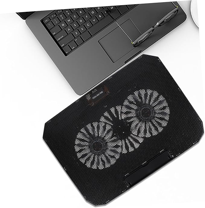 Vaguelly 1pc Laptop Cooler Stand for Notebook Height Radiator Silent Cooling Fans Ergonomic Design for Gaming and Work Black