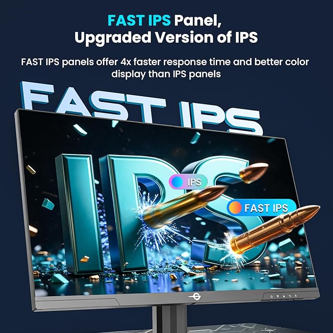 TITAN ARMY Gaming Monitor 27 Inch 4K@160Hz FHD@320Hz Fast IPS 1ms HDR400 Adaptive-Sync 135% sRGB VESA HDMI 2.1 DP 1.4 Swivel Tilt Height Pivot Adjustable P2712V