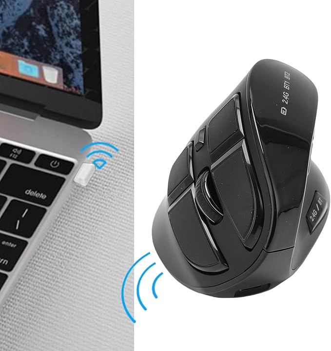 Zopsc Ergonomic Mouse Bluetooth 2.4G Double Mode DPI 1000 1600 2400 Ergonomic Vertical Mouse with Silent Click for Laptop PC Desktop