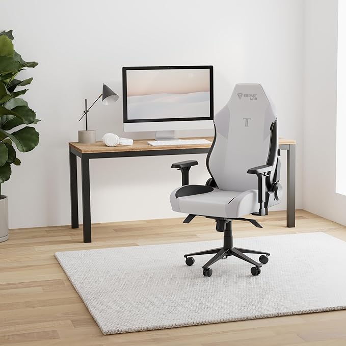 Secretlab Titan Evo Arctic White Gaming Chair - Reclining - Ergonomic &amp Comfortable Computer Chair with 4D Armrests - Magnetic Head Pillow &amp 4-Way Lumbar Support - Small - White - Fabric